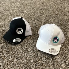 Yupoong Classic Trucker Mesh Hat Cap W  W  SnapBack Flat Brim Black White