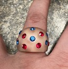Frosted Patriotic Lucite Crystal Bubble Ring!!! — photo 9
