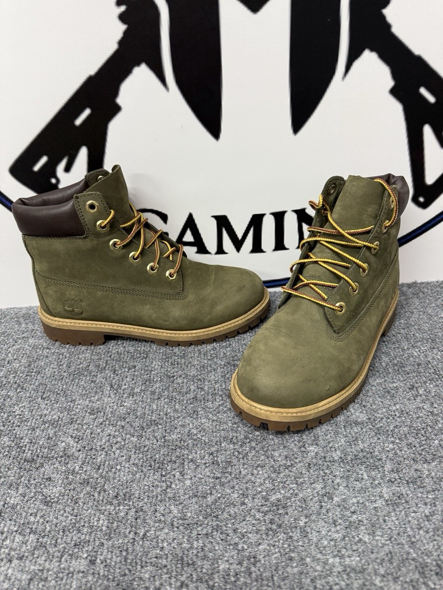 Timberland Waterproof Kids Boys Size Olive Green Suede Ankle Boots  Primaloft