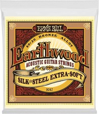 Earthwood Silk and Steel Extra-Soft Acoustic Guitar Strings, 10-50 Gauge P02047