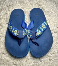 Teva Mush II Flip Flop Sandals Kids Size 3 Blue Geometric Pattern Gorpcore