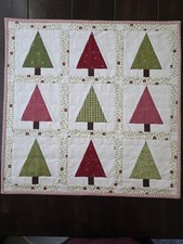 Handmade mini quilt/table topper/winter/trees/Holidays
