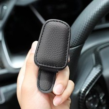 Black Sunglasses Glasses Card Ticket Magnetic Clip Car Sun Visor Leather Holder