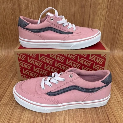 Vans Brooklyn Ls Kids Size 5.0 Shimmer Pink Glitter Stripe VN000EHXPNK - Image 1 of 4