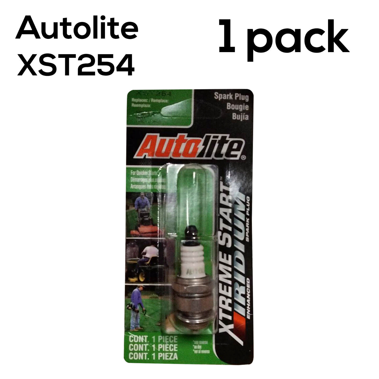 Autolite XST254 Xtreme Start Iridium Spark Plug Lawn and Garden - Display Pack