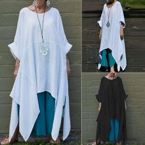 ZANZEA Mujeres largo manga del Batwing Mini vestido informal de gran tamaño larga camisa de vestir ejercito verde ZANZEA Mujeres largo manga del Batwing Mini vestido informal de gran tamaño larga camisa de vestir ejercito verde
