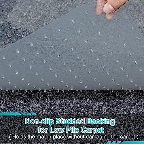 Office Chair Mat for Carpeted Floors, 30'' x 48'' Clear 48" X 30" Rectangle - Picture 4 of 7