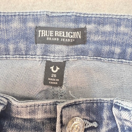 Jeans Billie True Religion stringati denim lavaggio leggero effetto invecchiato taglia 26 - Foto 2 di 16