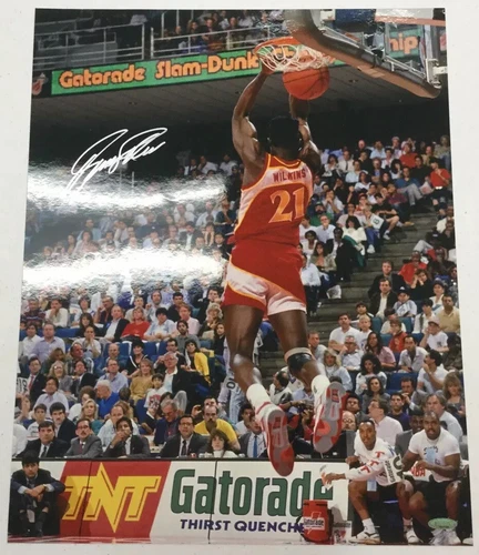 Dominique Wilkins Signed Auto Atlanta Hawks 16x20 Nice Bold Silver Auto Tristar