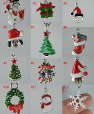 12pcs Multicolor Enamel Alloy Christmas Charms Dangle Beads Jewelry Findings U1