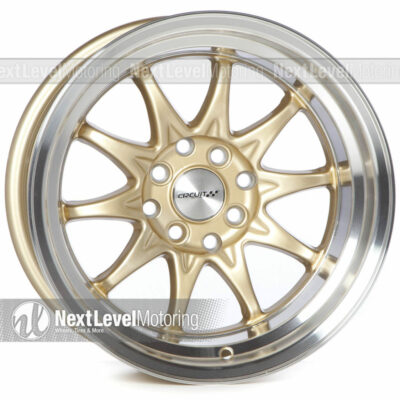 Circuit Performance CP29 15x8 4x100 4x114.3 +0 Gold Wheels Rims (SET OF 4)