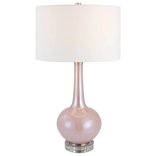 ROSA MODERN BLUSH PINK GLASS CRYSTAL BASE 29" TABLE LAMP UTTERMOST 30144 - Picture 2 of 6