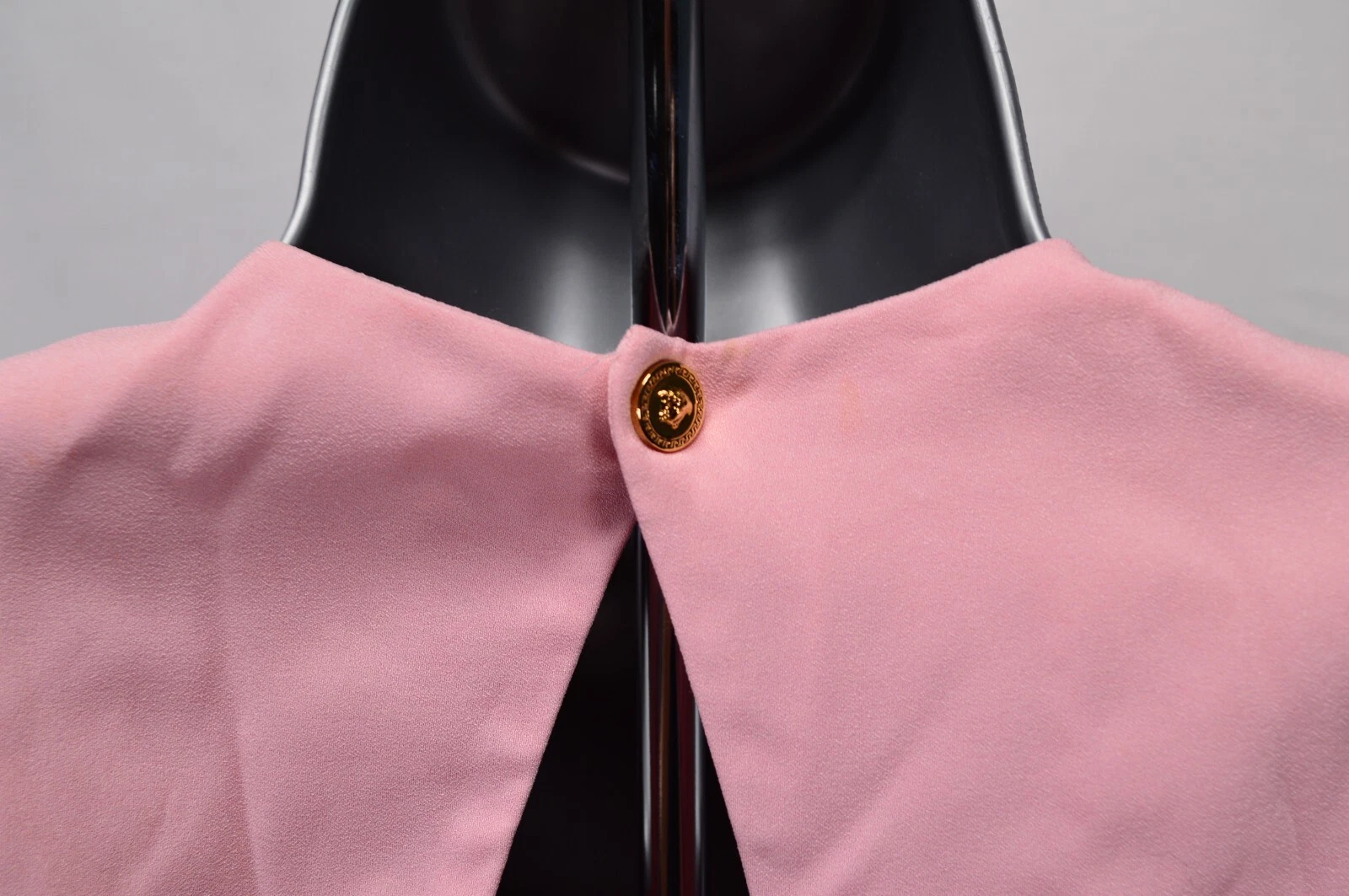 Mini abito Versace drappeggiato con cintura in jersey ritaglio rosa taglia 44 georgette nuovo con etichette