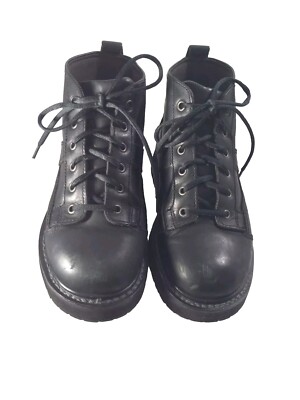 AMERICAN EAGLE black leather boots zip up sz 9 American Eagle Boots 5 Black Side Zip Man Made Knee  main image 4
