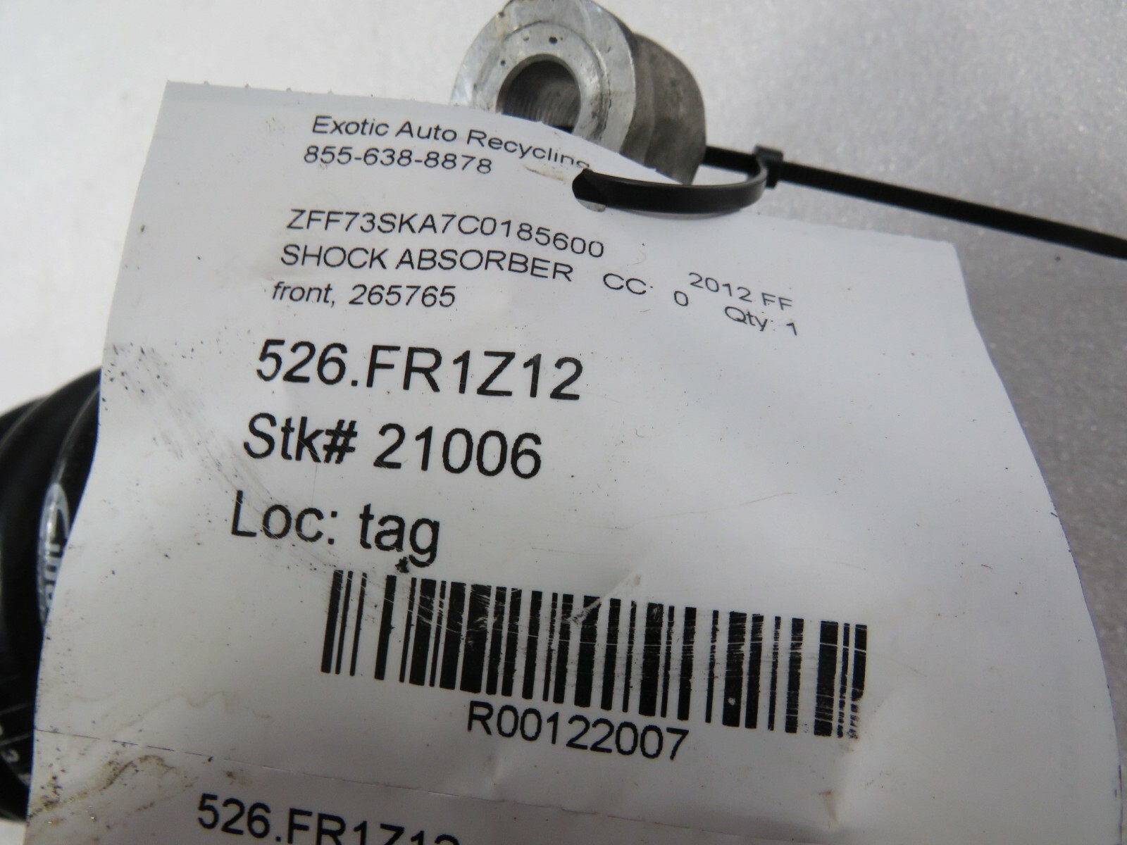 Ferrari FF, Front Shock Absorber, Used, P/N 265765