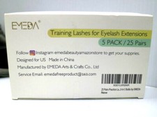 EMEBA 25 Pairs Practice Lashes for Eyelash Extensions Supplies Training Lashes 