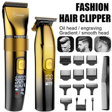Hatteker Hair Trimmer Set for Men IPX7 Cordless Barber Clipper with T-Blade 2IN1