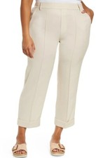 325 NWT Vince Tapered Cuff Pull-On Pants Sandstone Crepe Pockets Size 3X