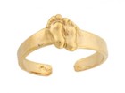 10k or 14k Yellow Real Gold Footprint Designer Womens Cute Toe Ring