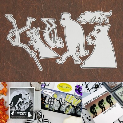 Ghoulish Gang Large Halloween Cutting Dies   Monsters Zombie Wizard Wolf +