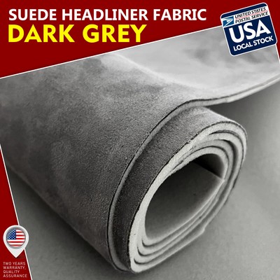 59''x59'' 3mm Headliner Fabric Foam Backed Gray Suede car Liner Sag Upholstery