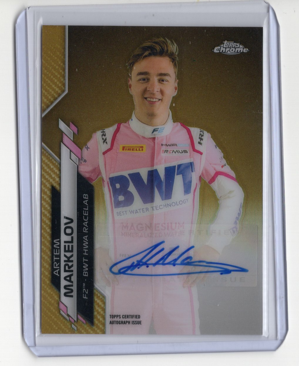 ARTEM MARKELOV 2020 Topps Chrome Formula 1 Card GOLD REFRACTOR Auto RC #32/50