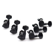 6 Inline Lefty Locking Electric Guitar Tuning pegs Tuners Machine heads Black
