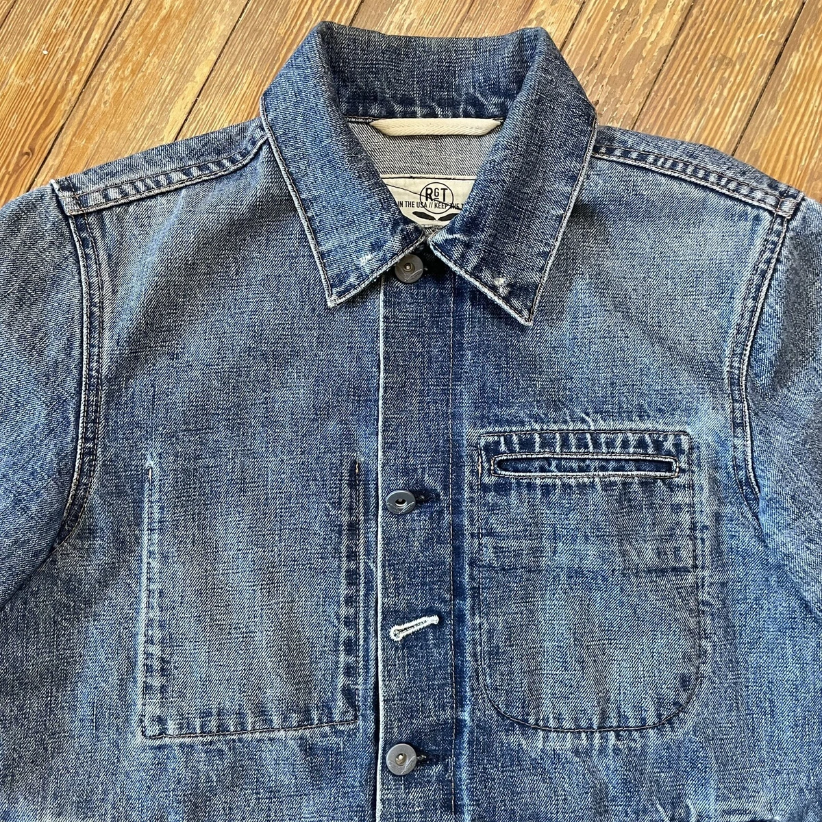 Rogue Territory Supply Jacket RGT Japanese Denim Medium Riverwash Chore Trucker