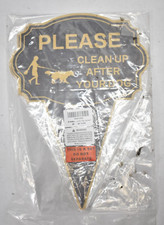 Doubled Sided Yard Signs 2 Pack Clean Up After Your Dog 14" x 10" Outdoor Stakes