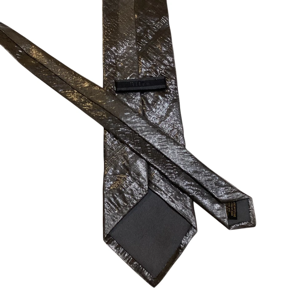 Corbata de hombre ALTEA 100 % seda 57 3/8" x 3 1/2" ITALIA diseñador gris sólido usada en excelente estado Foto 3 de 3