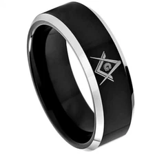 Tungsten Ring Band Black IP Plated High Polish For Men & Women