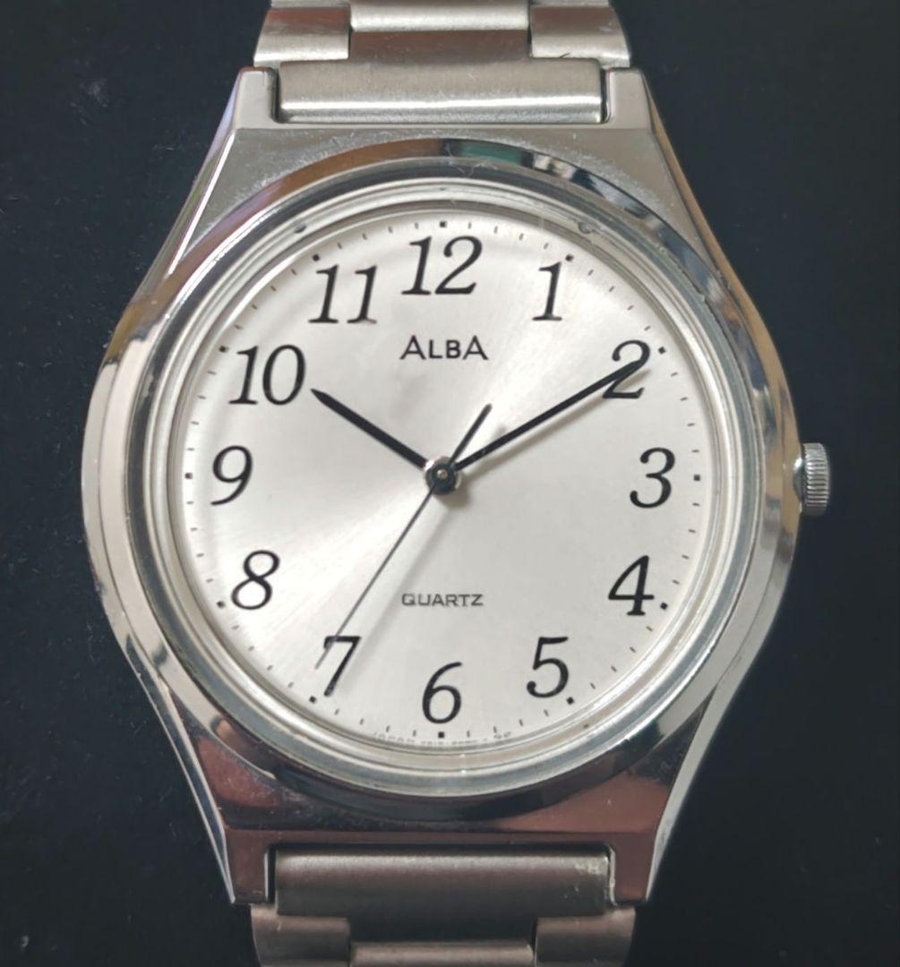 SEIKO ALBA V515 -6530 White Dial Silver SS Analog Quartz Men's