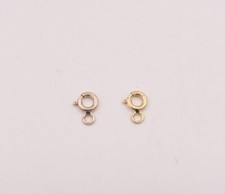 5mmX8mm Spring Ring Clasp Jump Ring Polished Real 14K White Gold Small 0.10 grm