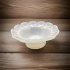 Translucent Milk Glass Dot & Dash Pattern Candy Dish Bowl Candy Vintage