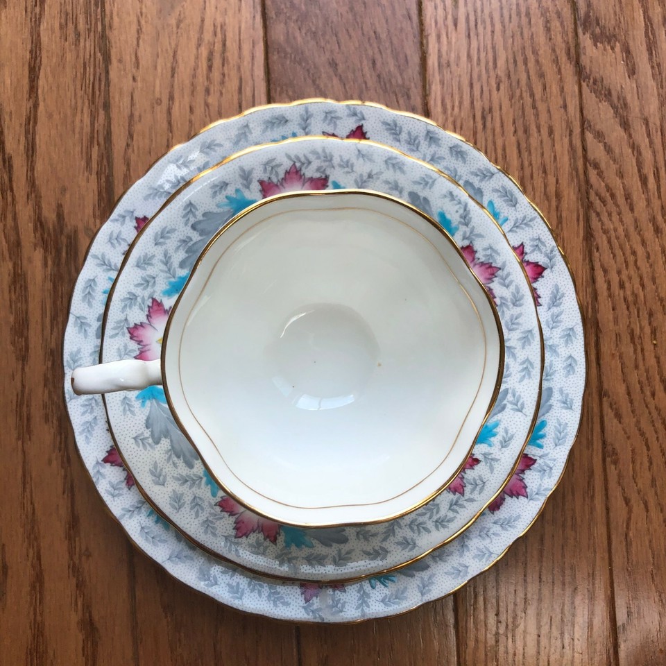 New Chelsea England Fine Bone China teacup/saucer/plate trios Vintage ...