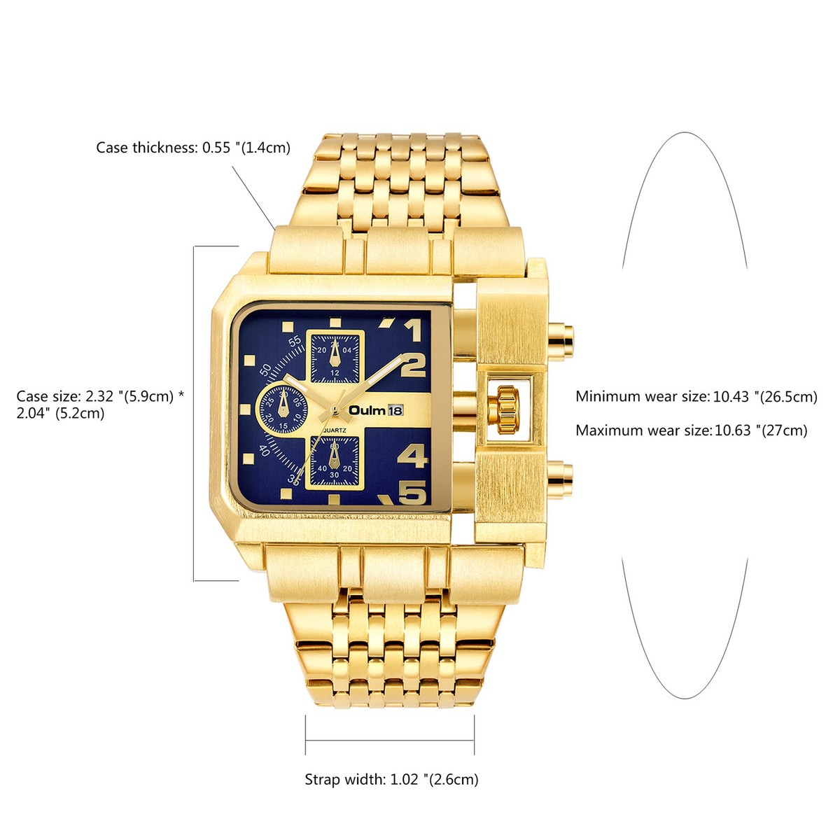 Gold Square Watch Stainless Steel Strap Analog Quartz Festina On The Square Stainless Steel Analog Mens Watch I  main image 4