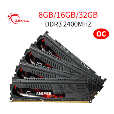 G.Skill 32GB 16GB 8GB DDR3 OC 2400MHz PC3-19200U Desktop Arbeitsspeicher RAM DE
