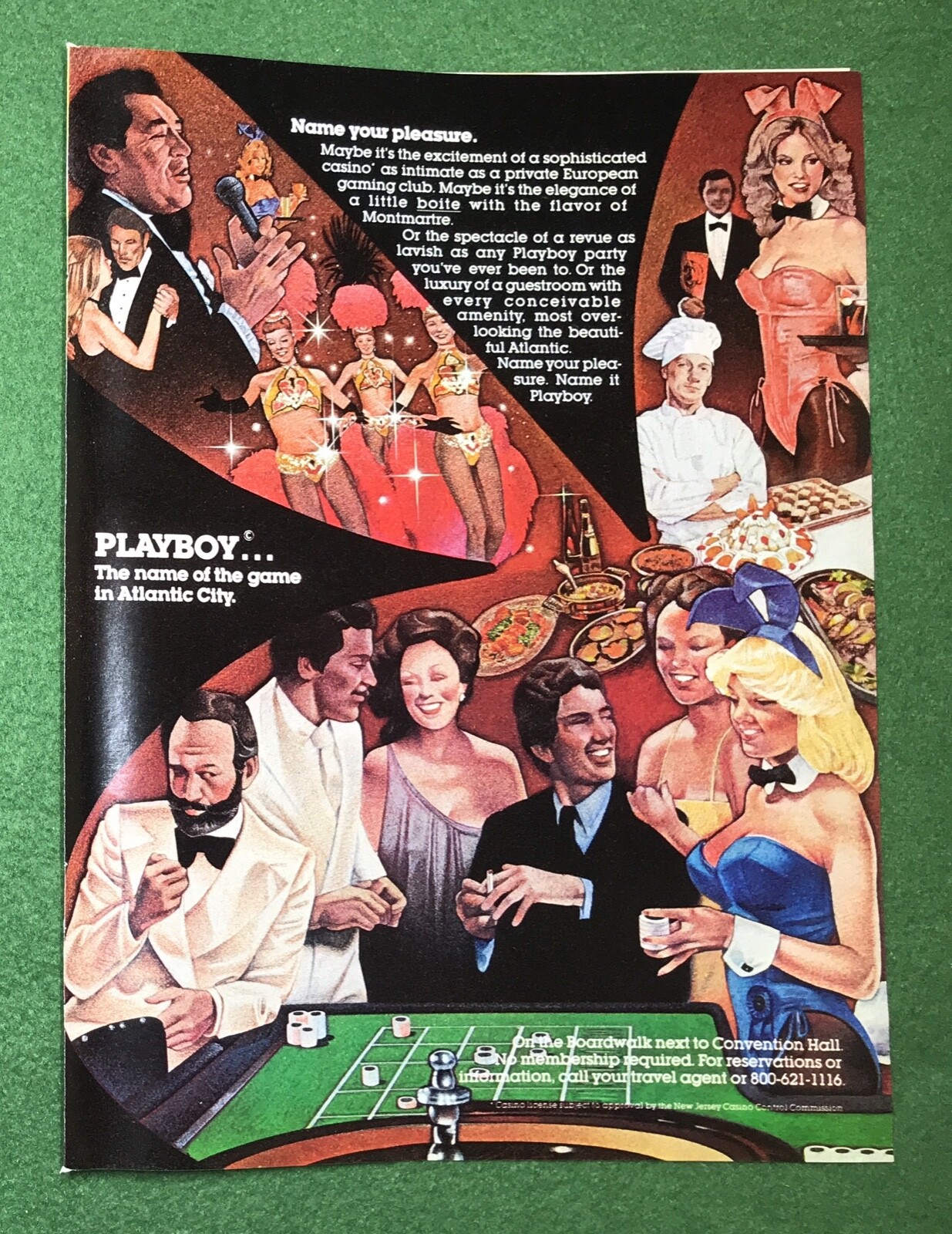 Vintage 1980s PLAYBOY magazine ad Playboy Club ATLANTIC CITY NJ key
