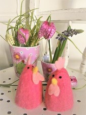 🌸 2er SET EIERWÄRMER ROSA KÜKEN AUS DICKEM FILZ H: ca. 11 cm  🌸