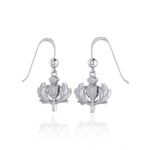 Chardon Ecossais Avec Couronne 925 Argent Sterling Broche Fin
