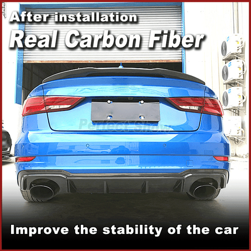 Alerón trasero de carbono alerón trasero labio se adapta a Audi A3/Sline 8V 2014-2019 - Imagen 2 de 12