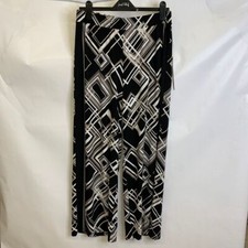 JOSEPH RIBKOFF Geo Print Wide Leg Pants Women's Size 10 Black/White