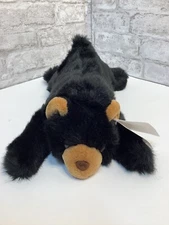 Vintage Plush Bear Black Purr-Fection By MJC Realistic Stuffed Animal 12” Rare