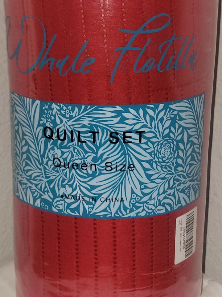 Juego de edredón de flotilla de ballena tamaño queen, microfibra suave, rojo, 1 edredón, 2 fundas. Nuevo Foto 2 de 4