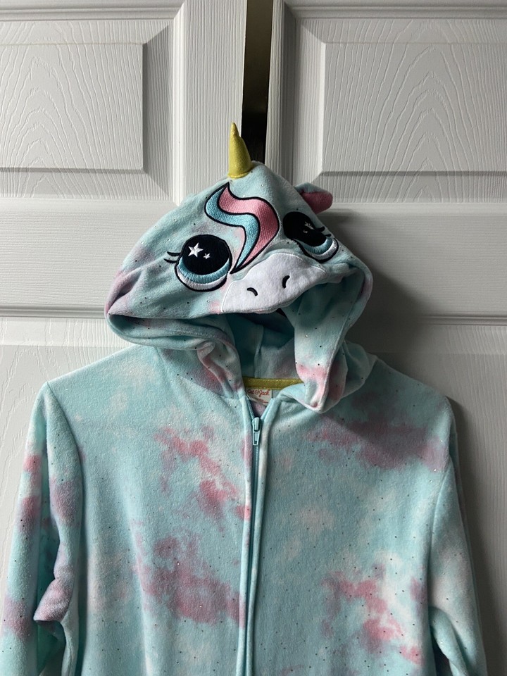 Cat and Jack Unicorn green Pink Unicorn Fleece Pajamas with Feet Kids