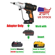 1 Adapter for Milwaukee, DeWalt 18V/20V Battery to Power for Worx 20V 6-PIN Tool