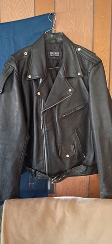 Mens Tea-core Horsehide Motorcycle Rider Biker Jacket Retro Vintage vintage concert t-shirt, vintage, single stitch, B+ condition