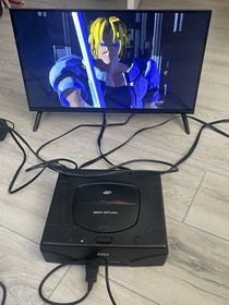 Sega Saturn Black Console Bundle MK-80000A w/ OEM Controller And Game