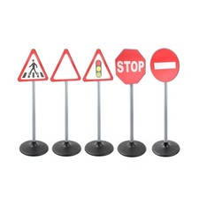 5 Pieces Road Sign Models Educational Toy Traffic Signs Safety for Playroom