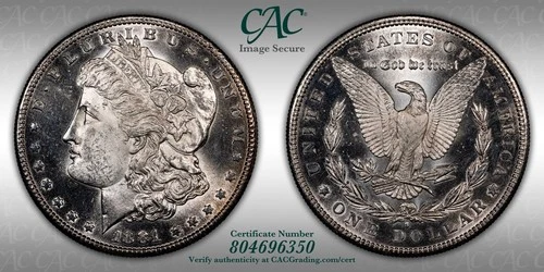 1881-S Morgan Silver Dollar CAC UNC Details. 1 DAY, NO RESERVE AUCTION🔥